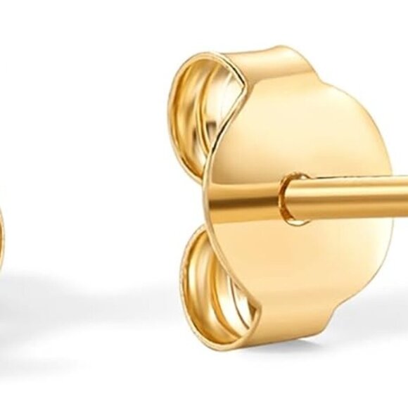 New 14K Gold Plated Sterling Silver Cross Earrings Small Faith Cubic Zirconia Wo - Picture 5 of 6